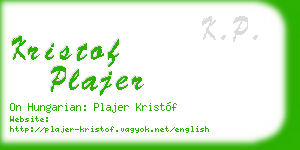 kristof plajer business card