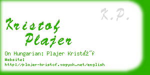 kristof plajer business card